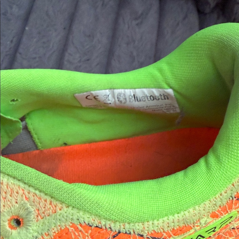 Under Armour Flow Velocity Wind Quirky Lime Blaze Orange Athletic Shoes size 12 - Picture 6 of 10